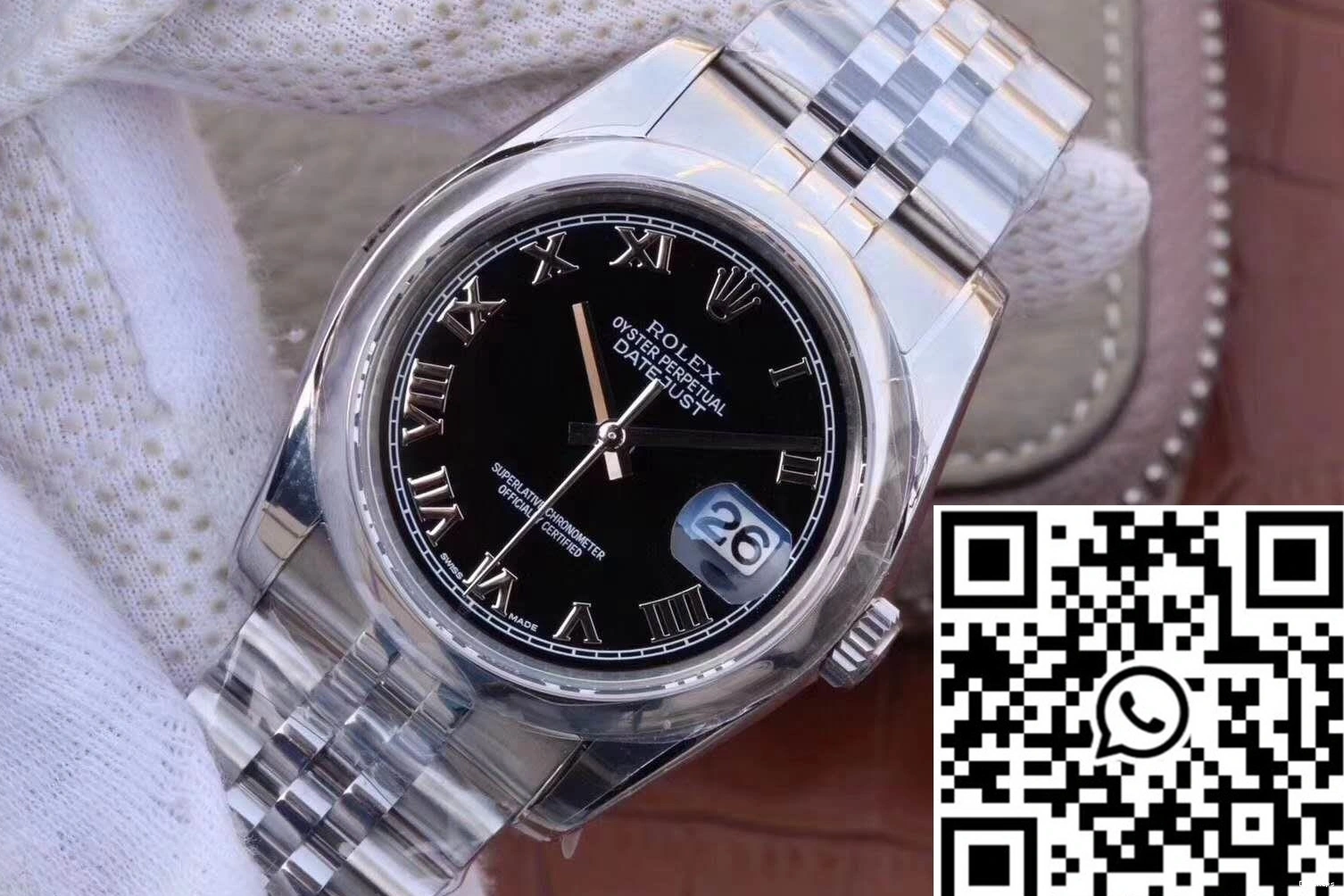 Rome 116234 36mm Time Factory AR Scale Black Datejust Rolex Dial 0521